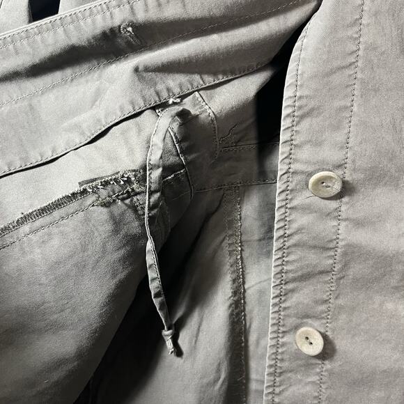 Eileen Fisher Womens Ruffle Collar Jacket Medium Tan Stretch Button Down‎ Blazer - Picture 11 of 11